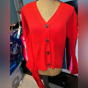 Banana republic, XL, beautiful, red, soft, button up sweater